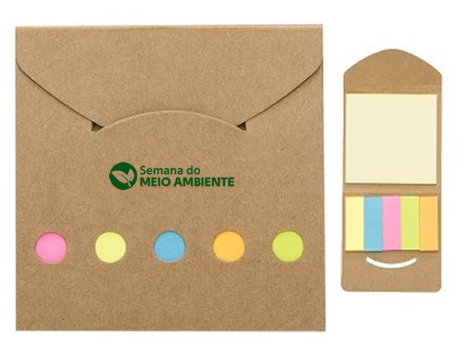 Bloco de Anota��es Ecol�gico + Post It 12398 Personalizado