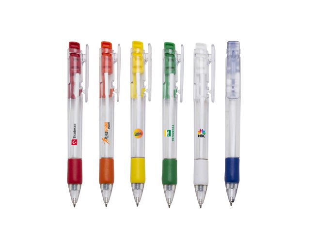 Caneta Pl�stica Transparente Personalizada 13190T